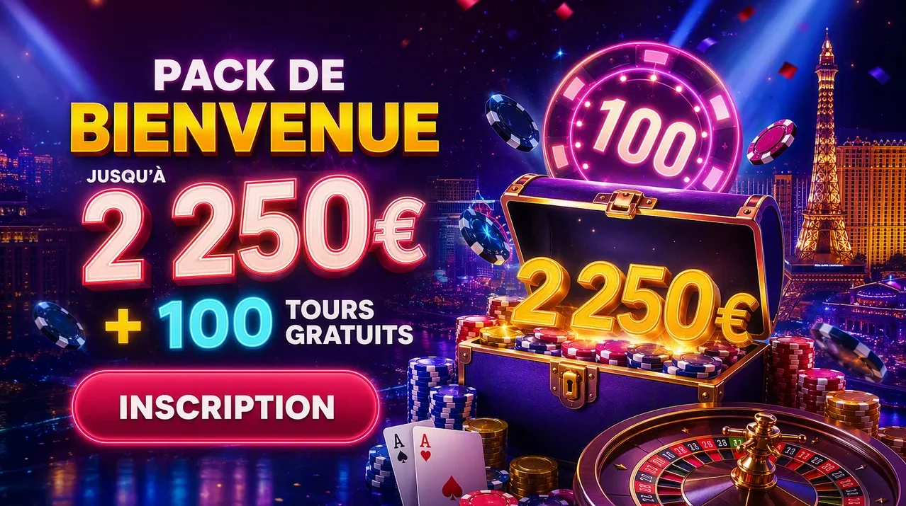 Bonus Vegas plus Casino — Pack de Bienvenue jusqu'à 2 250 €